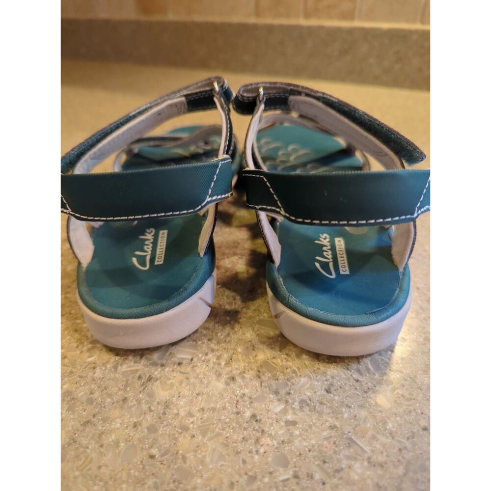 Clarks Adjustable Sport Sandals Tresca Trace Multi Strap Teal Women's Size 6 - Picture 5 of 7